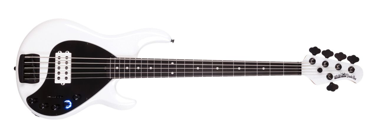 Ernie Ball Music Man's DarkRay 5 bass in White Sparkle