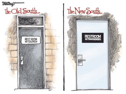 Political Cartoon U.S. Bathroom Bill 2016