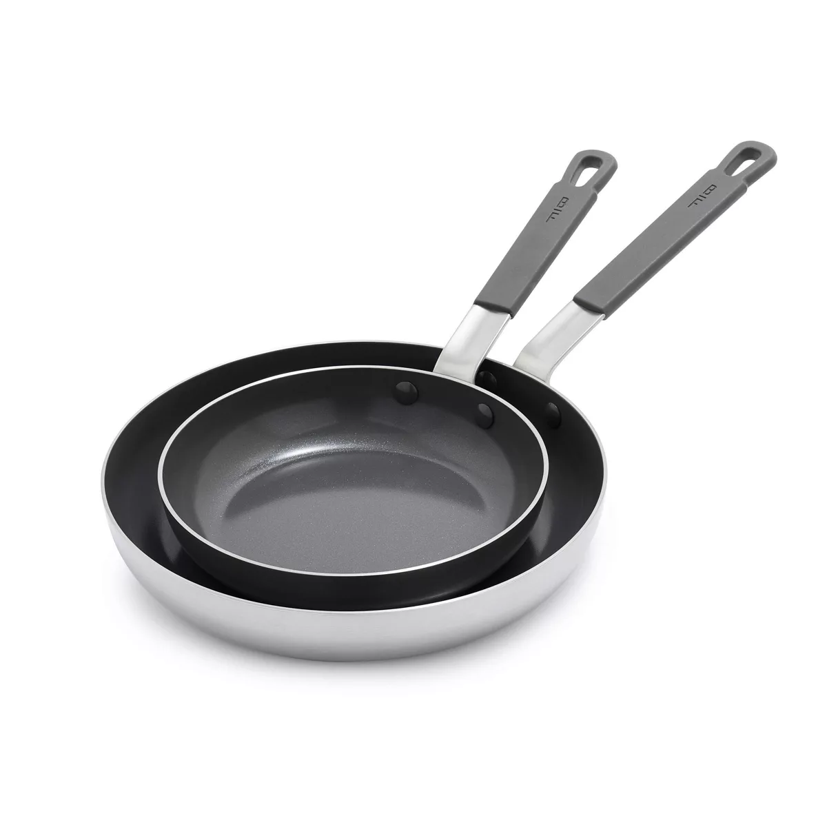 Bobby Flay 2pk (8u0026#34; and 10u0026#34;) Stainless Steel Ceramic Nonstick Fry Pan Set