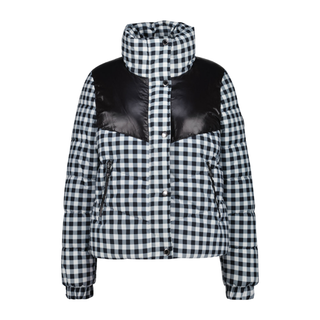 cut out of Checkered Puffer Jacket