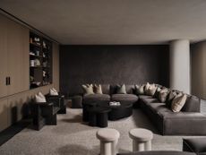 A living room with limewash paint walls