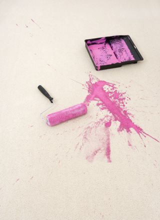 pink paint on carpet