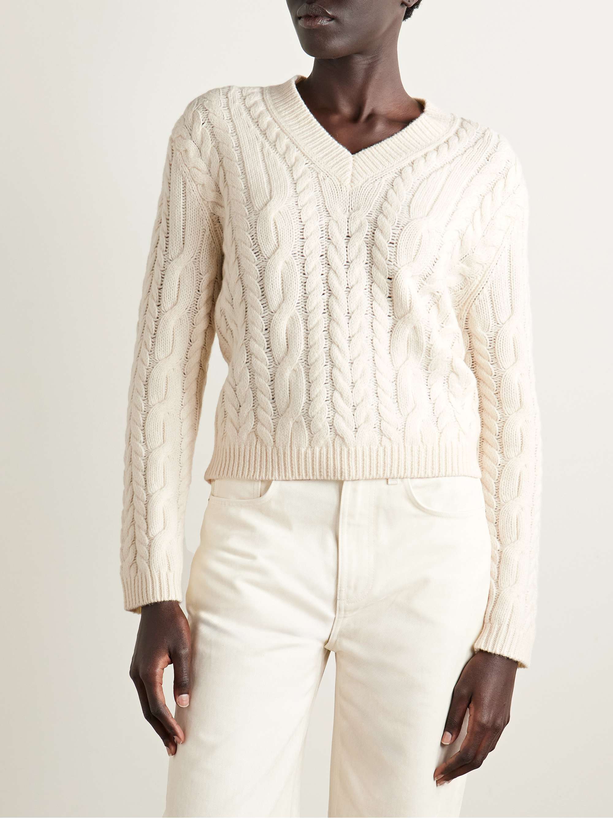 Cable-Knit Wool and Cashmere-Blend Sweater