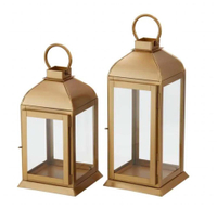 Classic Gold Metal Lantern Candle Holder