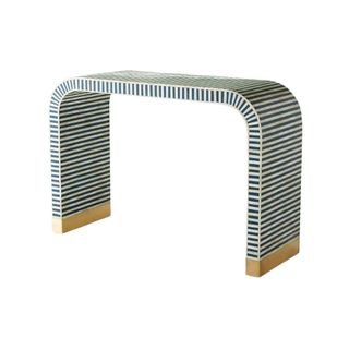 A striped black and white console table