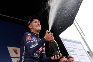  Sacha Modolo celebrates his stage win in the 2021 Tour de Luxembourg