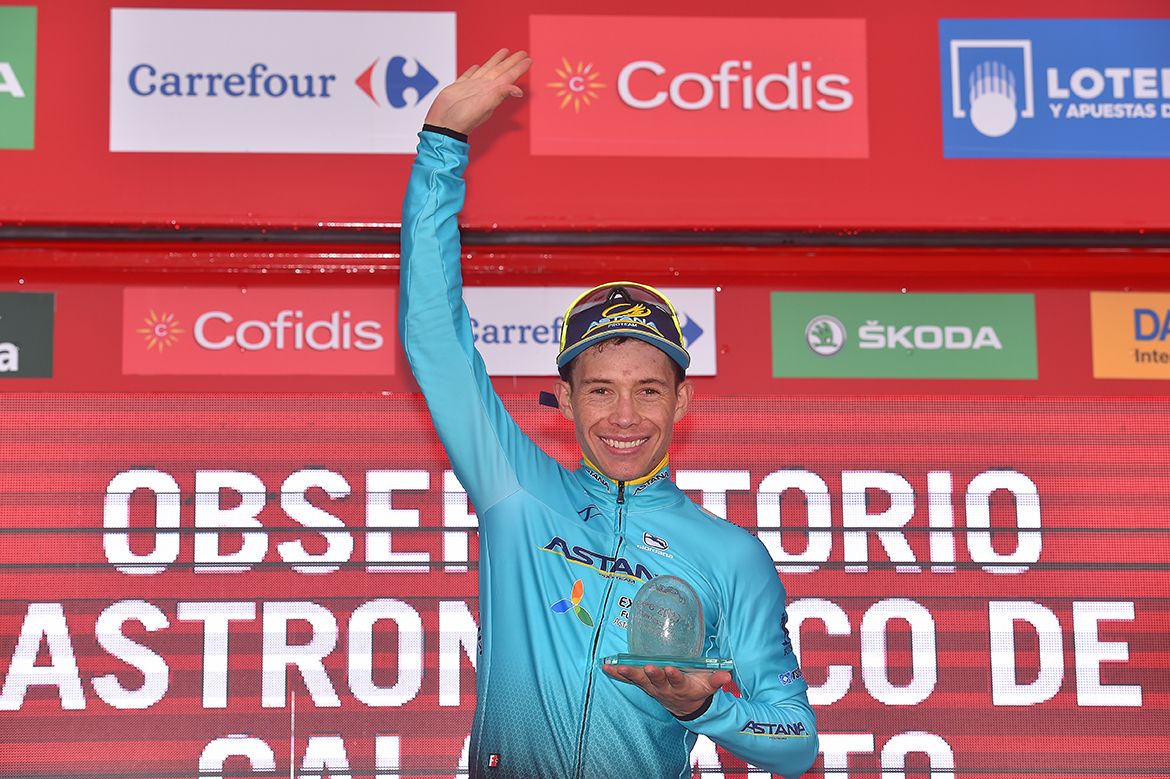 Miguel Angel Lopez after his Vuelta a Espa&ntilde;a stage 11 win
