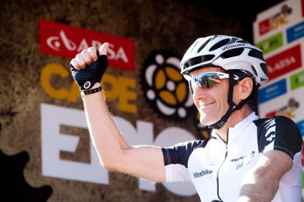 Alain Prost during the Prologue of the 2012 Absa Cape Epic Mountain Bike stage race