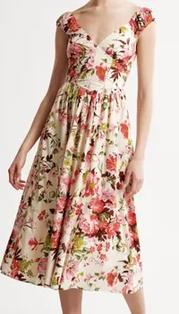 Cap Sleeve Corset Midi Dress, £51| Abercrombie &amp; Fitch