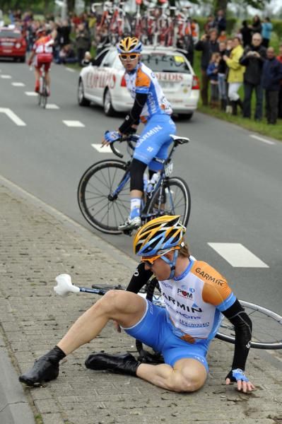 Things hadn't been quite so peachy for Farrar mid-way through the day's stage