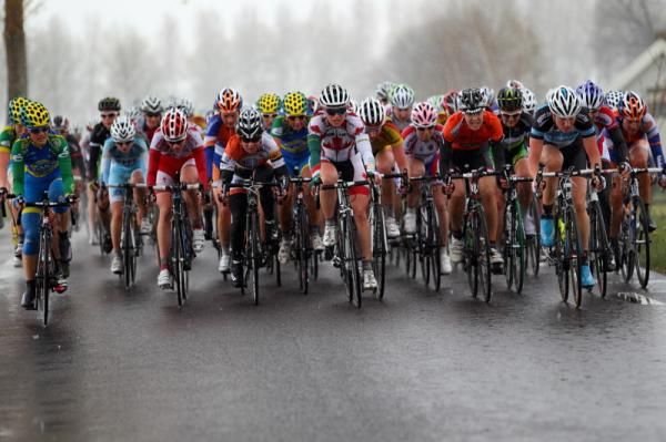 During one of the wetter sections of the race.......