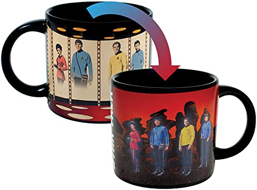 Unemployed Philosophers Guild Star Trek Transporter Heat Transforming Mug - Hot Coffee Beams Down Kirk, Spock, Mccoy, and Uhura, Comes in Fun Box,14oz