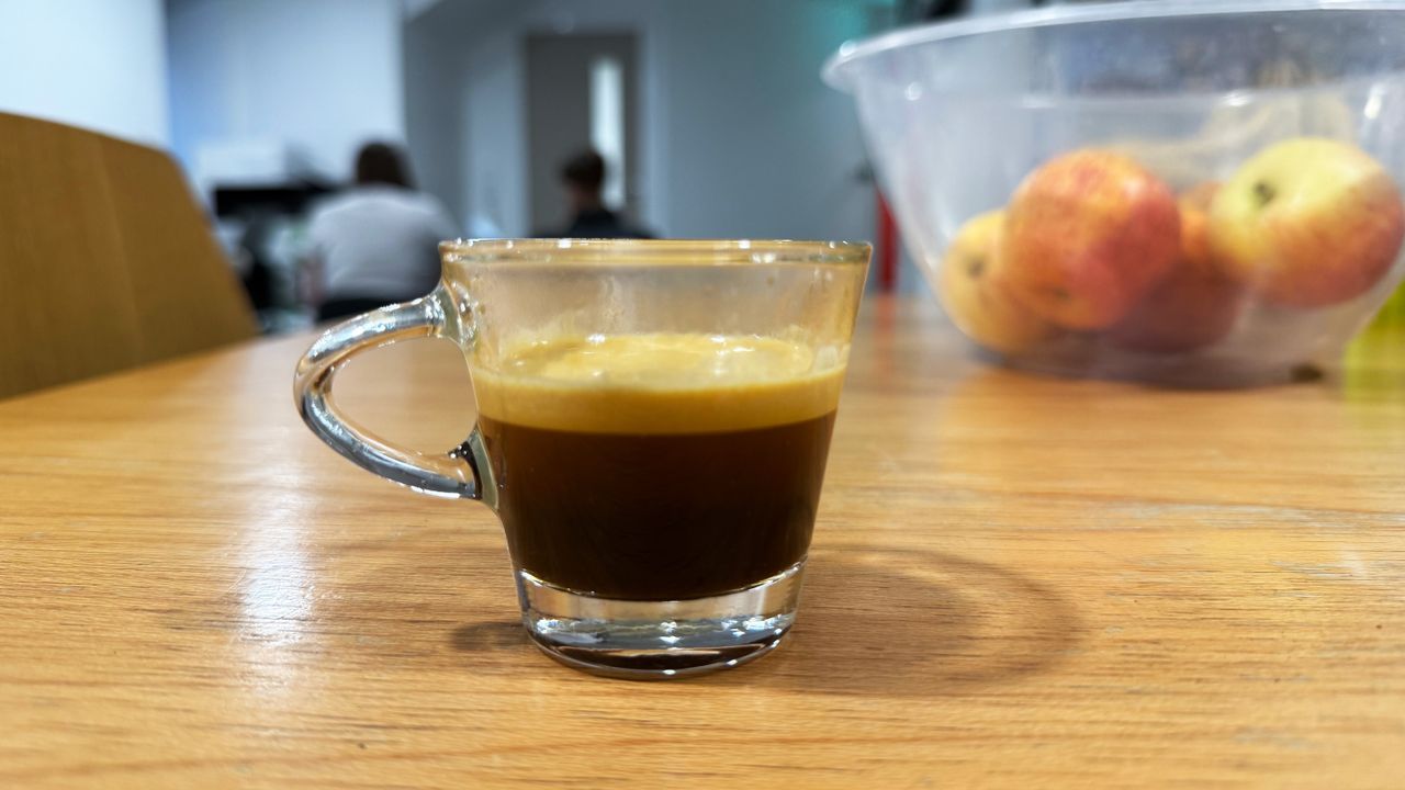 a picture of espresso made on the casabrews 5418pro espresso machine