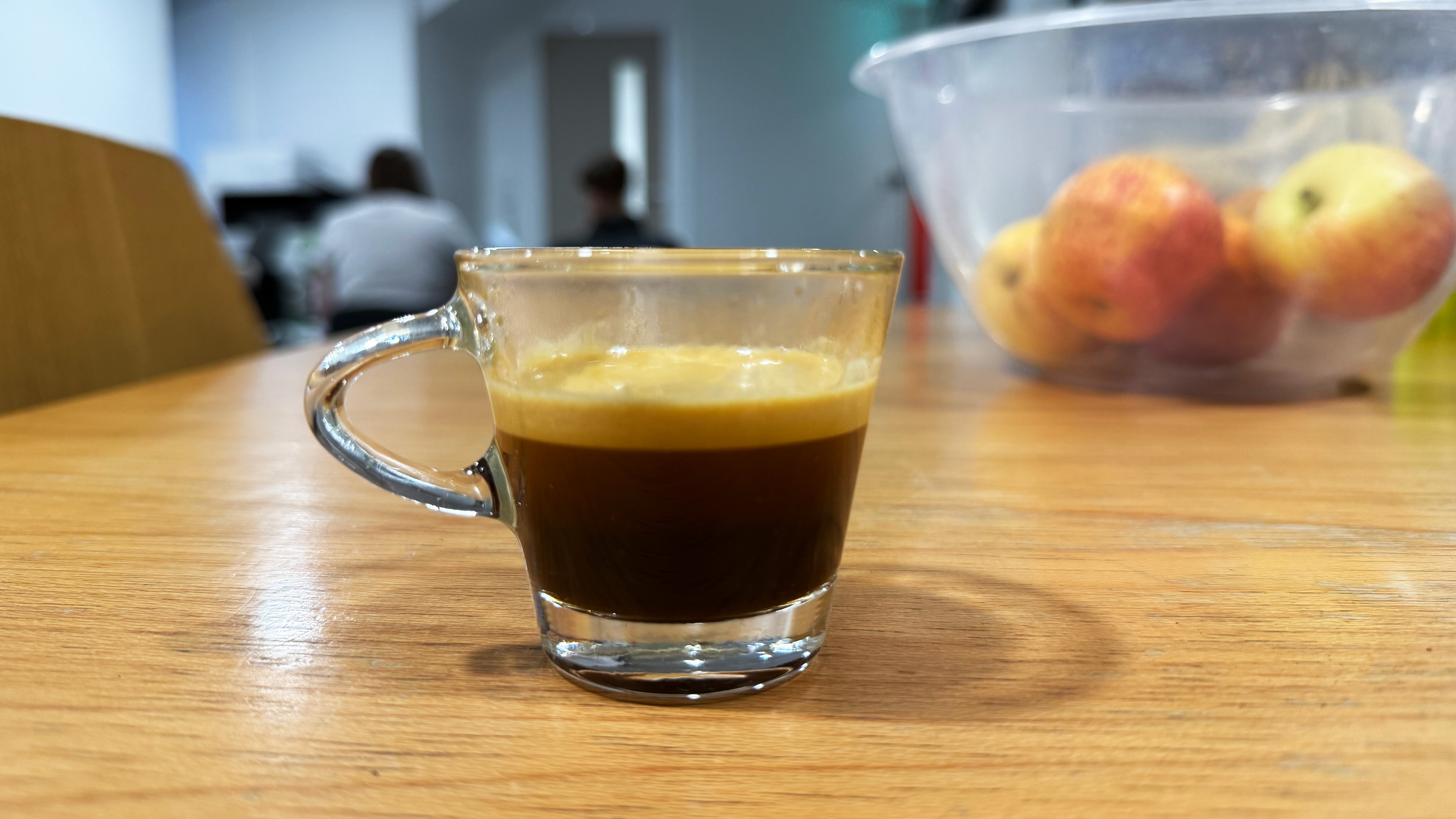 a picture of espresso made on the casabrews 5418pro espresso machine