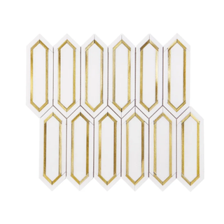 White and gold mosaic tiles