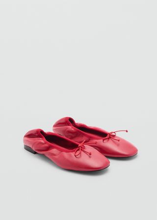 Leather Ballet Flats With Bow