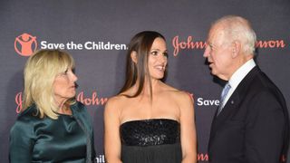 NEW YORK, NY - OCTOBER 18: (L-R) Dr. Jill Biden, Save the Children Trustee Jennifer Garner and former Vice President of the United States, Joe Biden attend the 5th Annual Save The Children Illumination gala at The American Museum of Natural History on October 18, 2017 in New York City. (Photo by Gary Gershoff/WireImage)