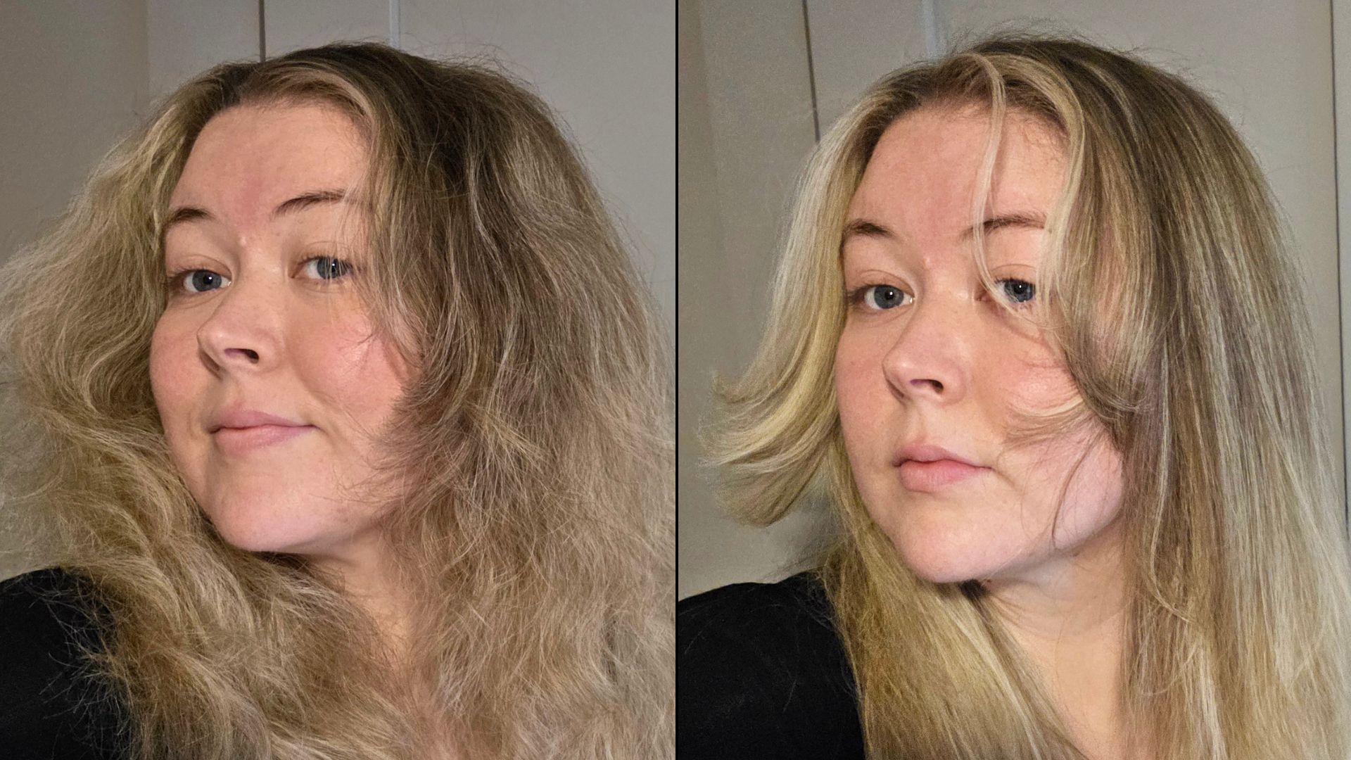 Hair after resetting with the Shark Glam styler