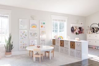 ikea mudroom hacks playroom with IKEA Kallax and Hemnes