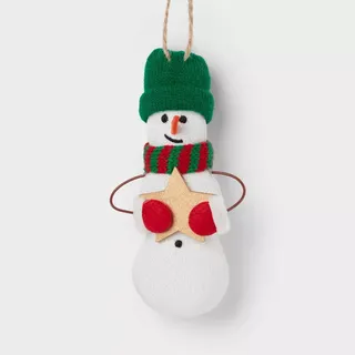 Fabric Snowman Holding Star Christmas Tree Ornament - Wondershop™