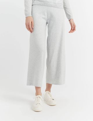 Pure Cotton Cropped Wide Leg Joggers