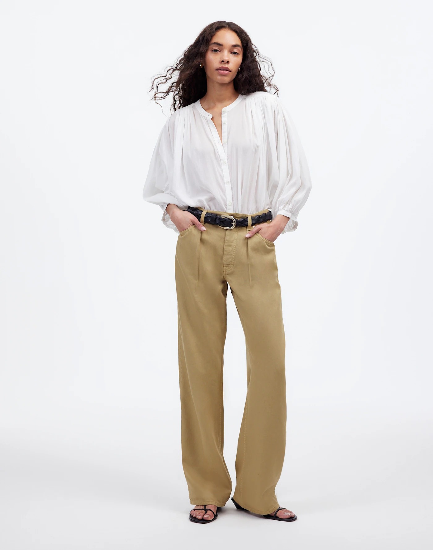 Oriane Mid-Rise Barrel-Leg Jeans