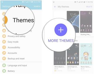 Tap themes, then tap more themes