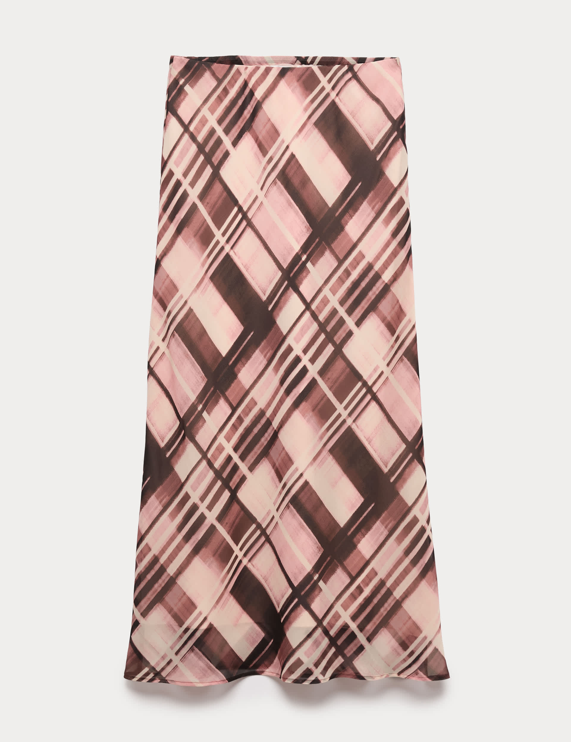 Chiffon Checked Midaxi Slip Skirt