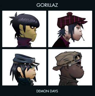 Demon Days cover, featuring four cartoon characters