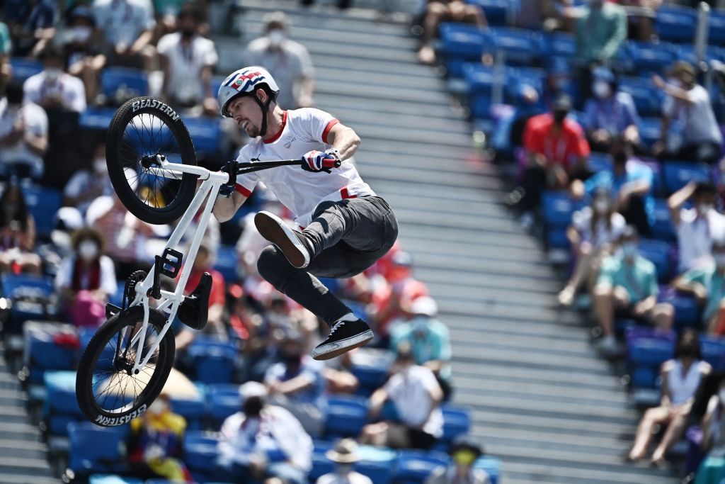 Costa Ricas Kenneth Tencio Esquivel competes in the cycling BMX freestyle mens park final at the Ariake Urban Sports Park during the Tokyo 2020 Olympic Games in Tokyo on August 1 2021 Photo by Jeff PACHOUD AFP Photo by JEFF PACHOUDAFP via Getty Images