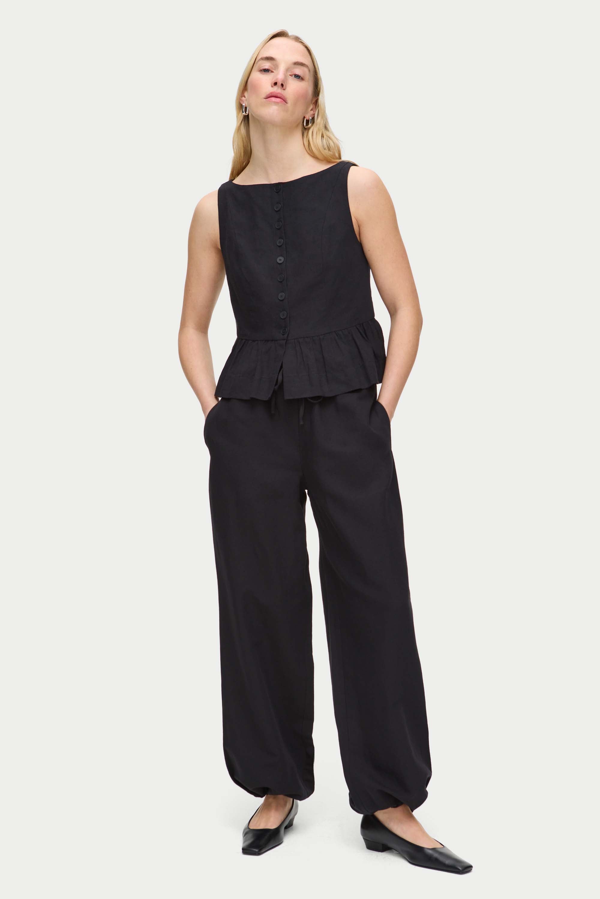 Darla Linen Tie Detail Trouser
