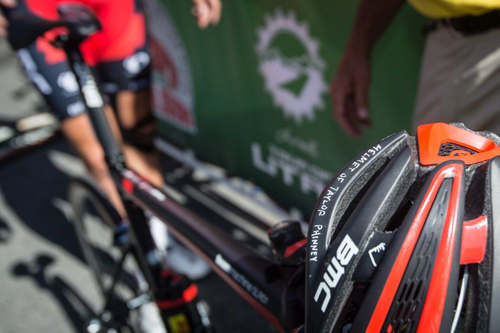 The helmet of Taylor Phinney.