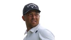 Xander Schauffele looking back over his left shoulder at the 2024 PGA Championship
