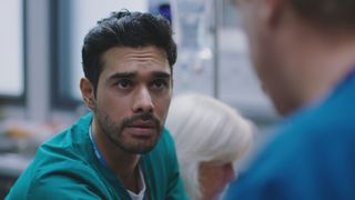 Rash looks critically at Dylan in Casualty.