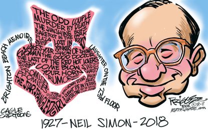 Editorial cartoon U.S. Neil Simon death playwright tribute