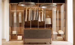 A closet that is well-lit