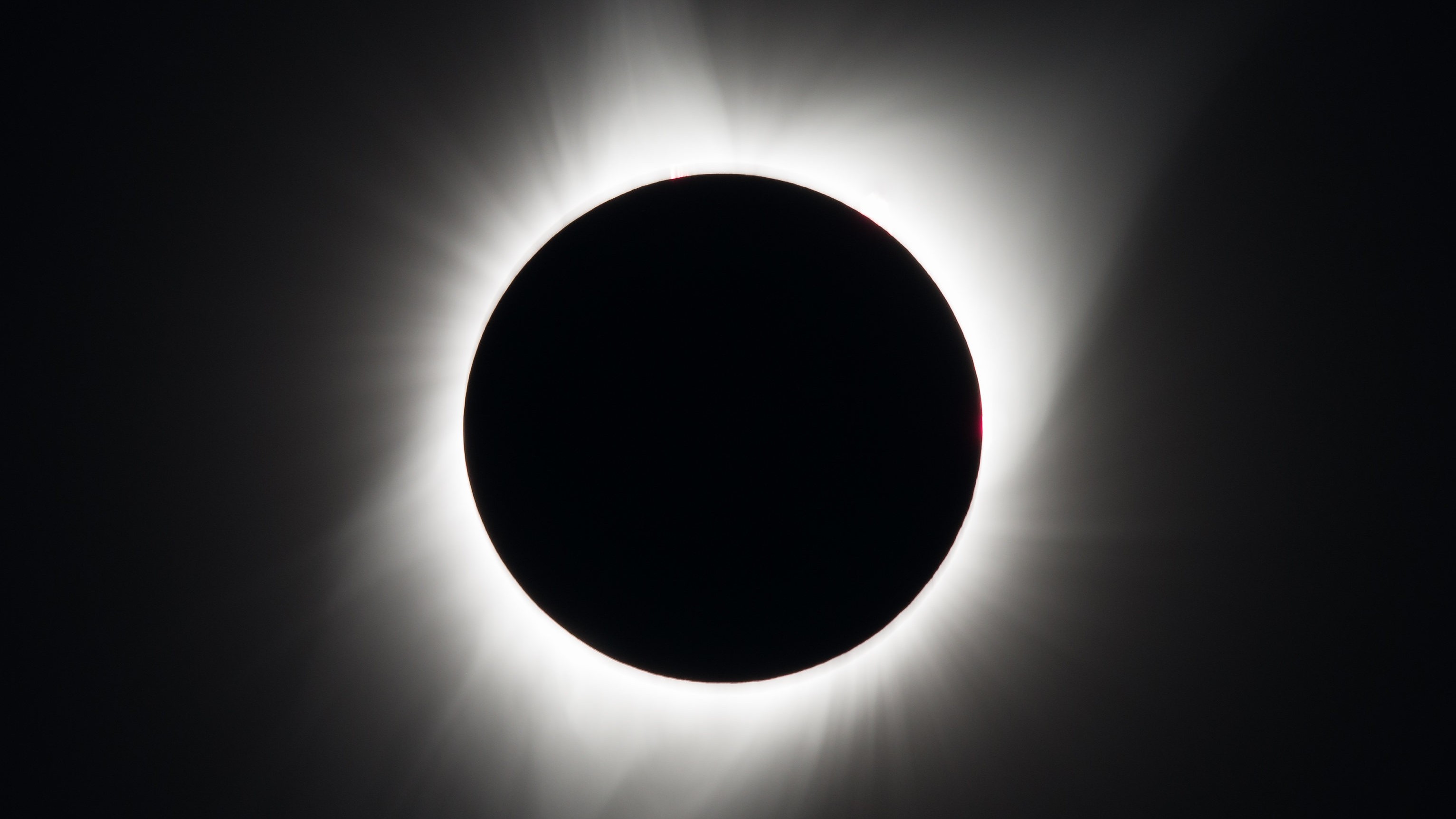 A total solar eclipse is seen on Aug. 21, 2017 above Madras, Oregon.
