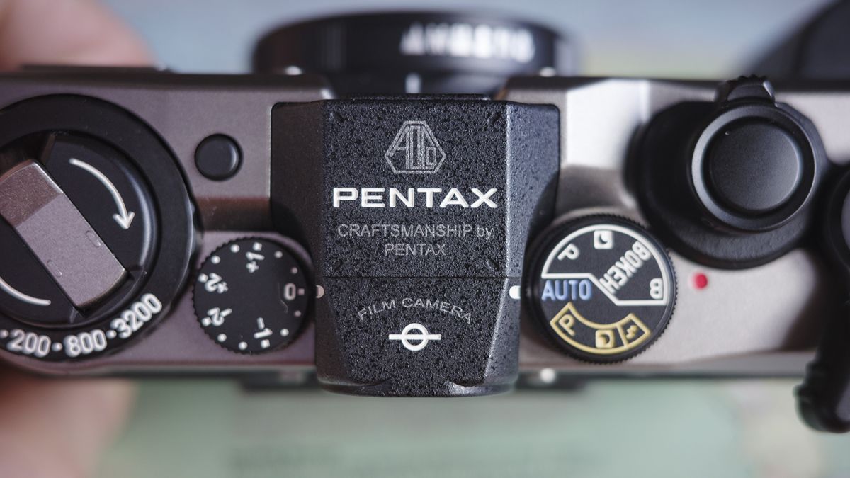 Pentax 17 compact film camera top down