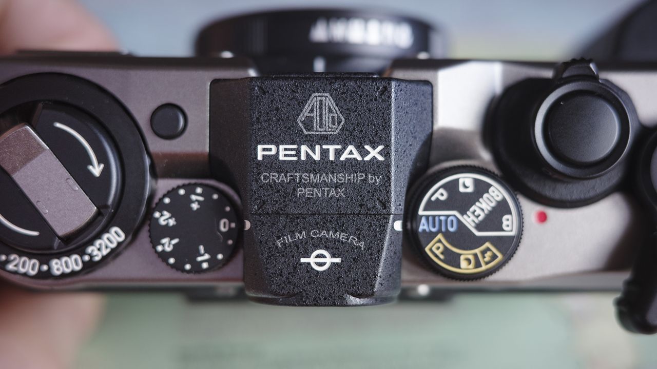 Pentax 17 compact film camera top down