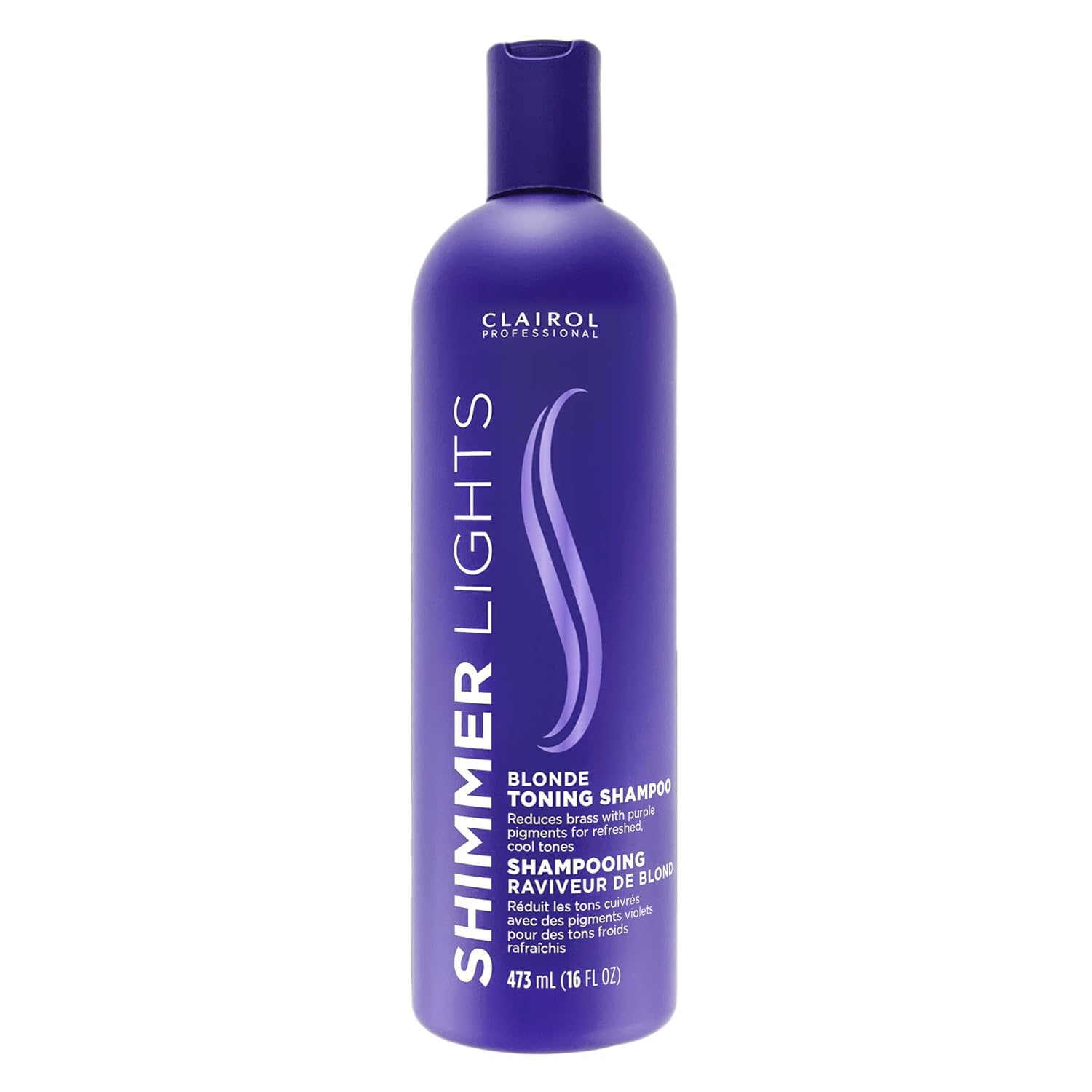 Clairol Professional Shimmer Lights Purple Shampoo, 16 Fl. Oz, Neutralizes Brass & Yellow Tones, for Blonde, Silver, Gray & Highlighted Hair Packaging May Vary