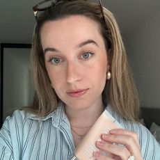 Junior beauty editor Grace Lindsay testing the Merit The Uniform Tinted SPF 50