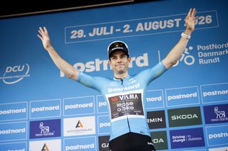 Tour of Denmark: Wout van Aert scores hat-trick on stage 3 with a win on wet and wild queen stage