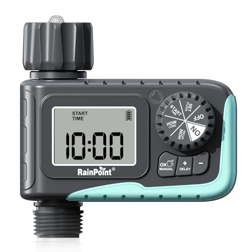 Rainpoint Sprinkler Timer, Programmable Water Timer for Garden Hose, Outdoor Soaker Hose Timed With Rain Delay/manual/automatic Watering System, Digital Irrigation for Yard, Lawn, 1 Outlet