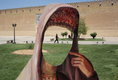 A cutout of a woman in Iran
