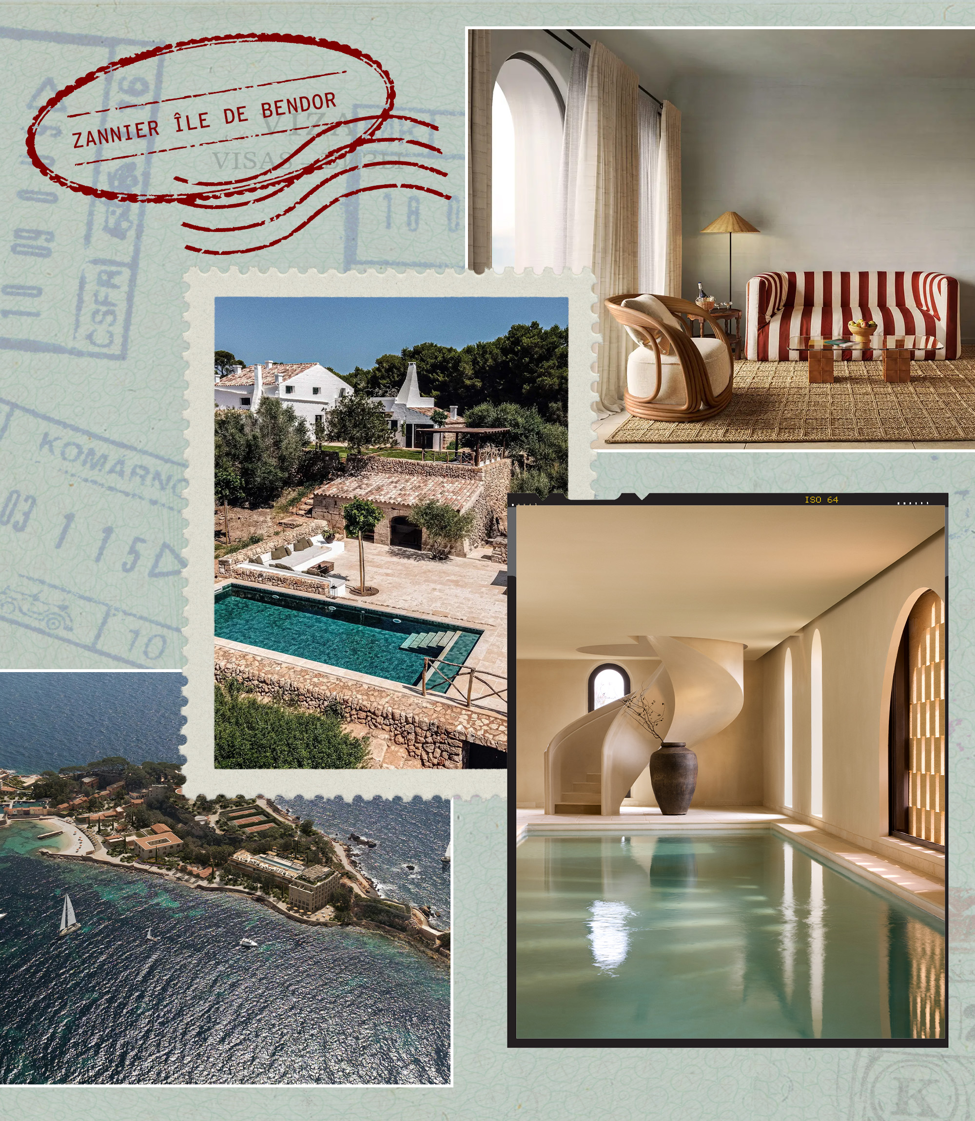 Collage of Zannier Ile de Bendor.