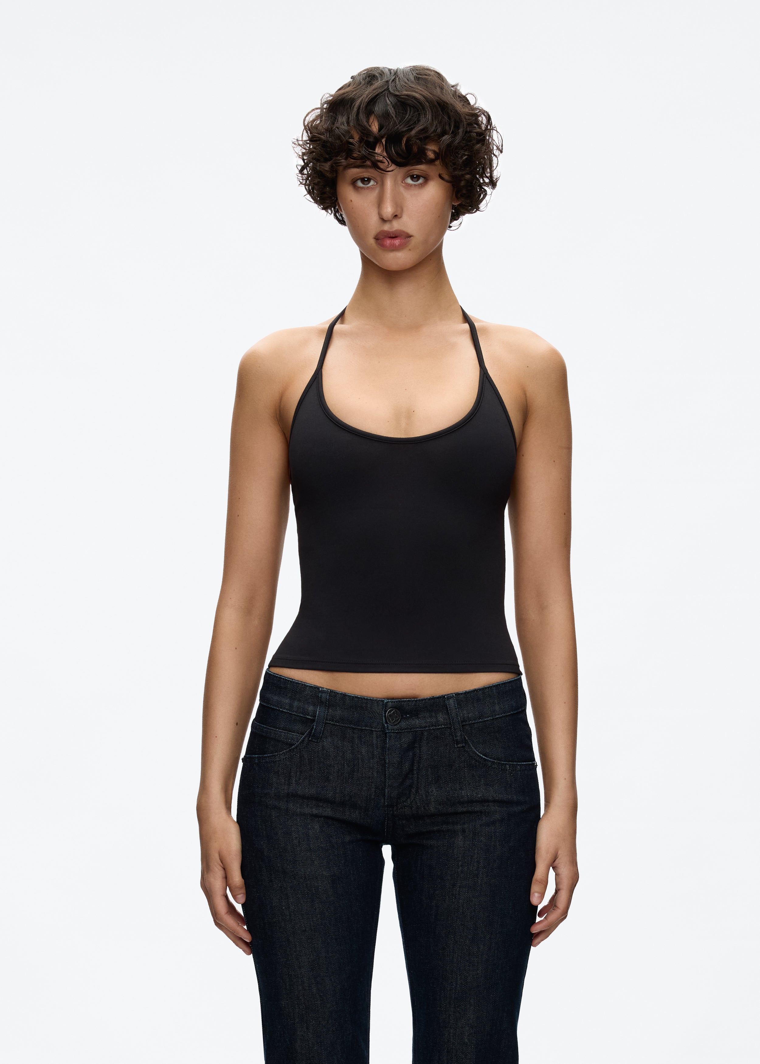 Half Moon Halter in Black