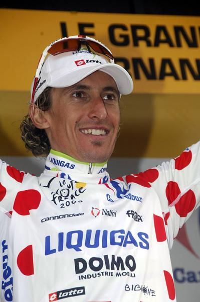 Franco Pellizotti is getting used to wearing polka dots.