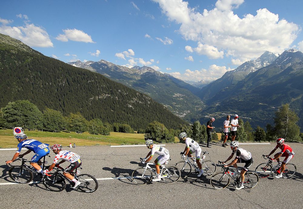 Chad Haga rides in the Alps during stage 11 of the Tour de France