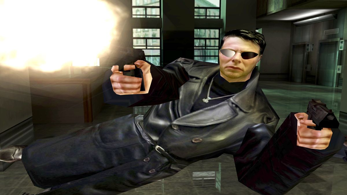 A screenshot from the second graphics test in 3DMark2001