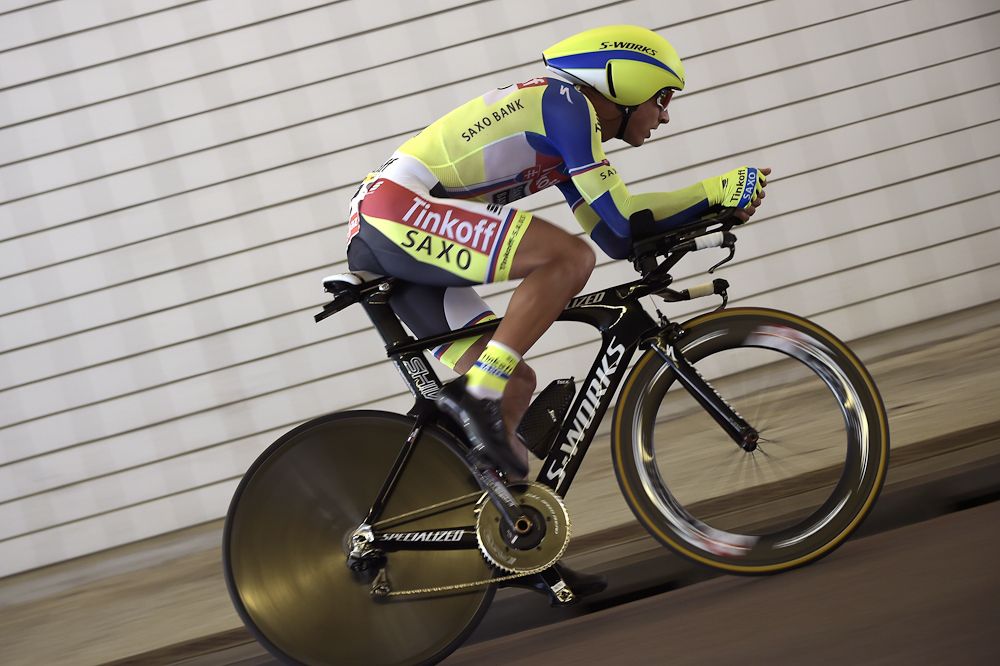 Peter Sagan on course during stage 1.